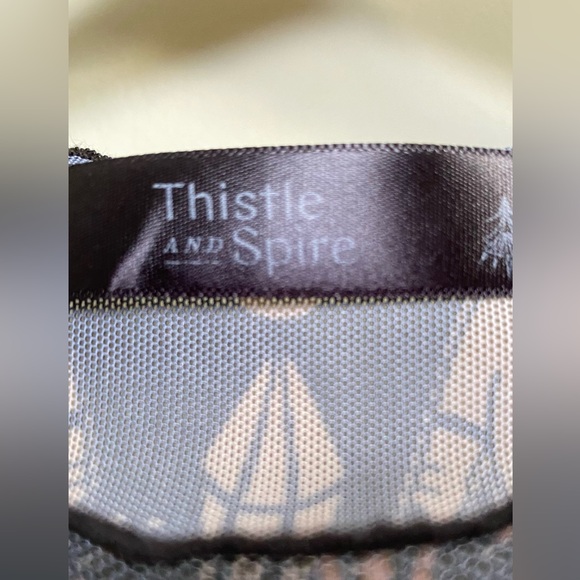 Thistle & Spire Arcana Black Gold Tarot Mesh Midi Long Sleeve Dress - Picture 3 of 5